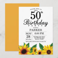 Invitation du 50e anniversaire du tournesol
