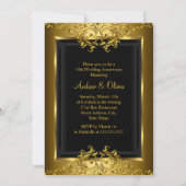 Invitation du 50e anniversaire Gold & Black Damask (Dos)