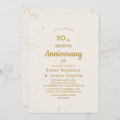Invitation du 50e anniversaire Gold & Cream (Devant / Derrière)