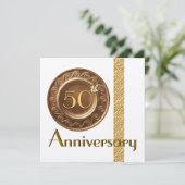 Invitation du 50e anniversaire Gold Metallic Paper (Debout devant)