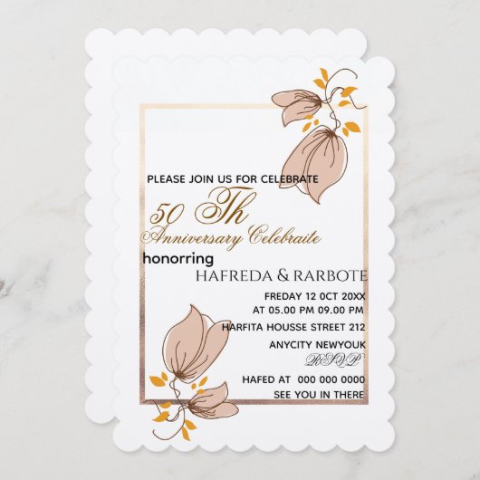 Invitation du 50e anniversaire, Mariage de la verd (Devant / Derrière)