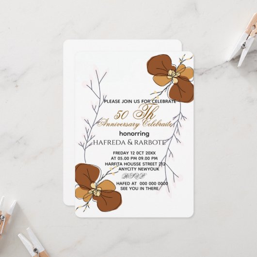 Invitation du 50e anniversaire, Mariage de la verd (Devant/Arrière en situation)