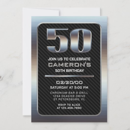 Invitation du 50e anniversaire masculin (Devant)