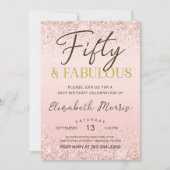 Invitation du 50e anniversaire Rose imprimable Cin (Devant)