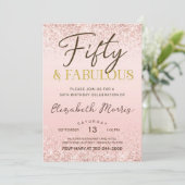 Invitation du 50e anniversaire Rose imprimable Cin (Debout devant)