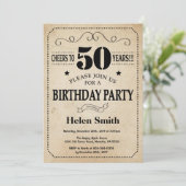 Invitation du 50e anniversaire Rustic Vintage Retr (Debout devant)