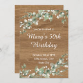 Invitation du 50e anniversaire - Verdure rustique (Devant / Derrière)