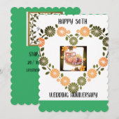 Invitation du 50e anniversaire Vintage du Mariage (Devant / Derrière)