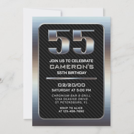Invitation du 55e anniversaire masculin (Devant)