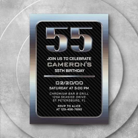 Invitation du 55e anniversaire masculin