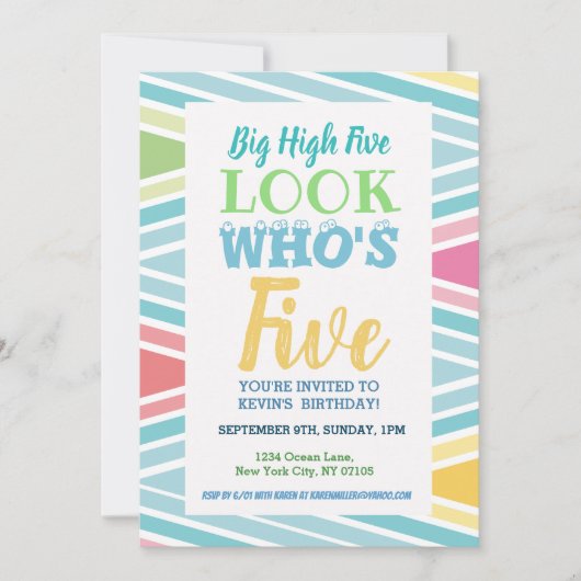 Invitation du 5e anniversaire (Devant)