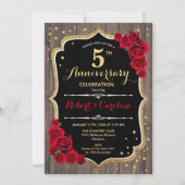 Invitation du 5e anniversaire - Bois Red Gold (Devant)