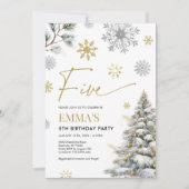 Invitation du 5e anniversaire, Hiver Cinq annivers (Devant)