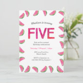 Invitation du 5e anniversaire | pastèque tropicale (Debout devant)