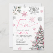 Invitation du 5e anniversaire, Winter Pink 5e anni (Devant)