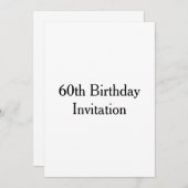 Invitation du 60e anniversaire (Devant / Derrière)