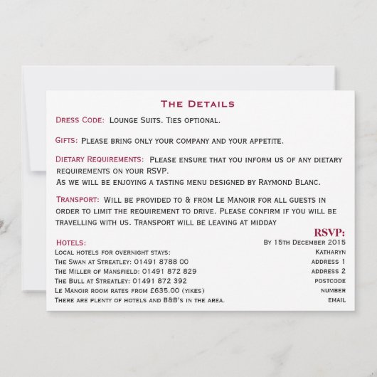 Invitation du 60e anniversaire (Dos)