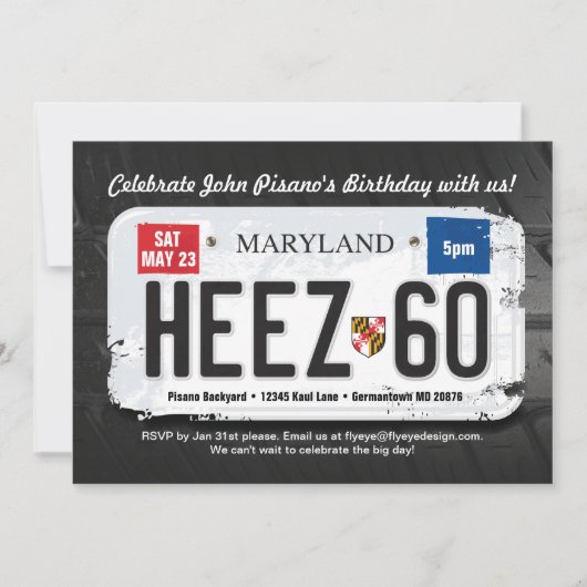 Invitation du 60e anniversaire de Guy Maryland (Devant)