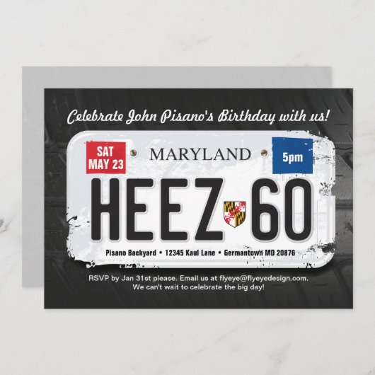 Invitation du 60e anniversaire de Guy Maryland (Devant / Derrière)