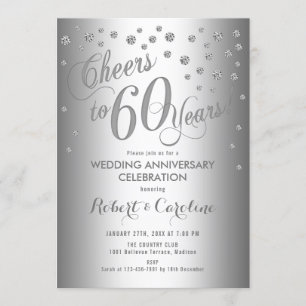 Invitation du 60e anniversaire de Mariage - Blanc