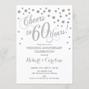 Invitation du 60e anniversaire de Mariage - Blanc