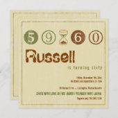 Invitation du 60e anniversaire - Personnaliser (Devant / Derrière)