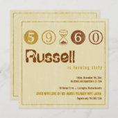 Invitation du 60e anniversaire - Personnaliser (Devant / Derrière)