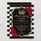 Invitation du 60e anniversaire - Rouge Or Noir Bla (Devant / Derrière)