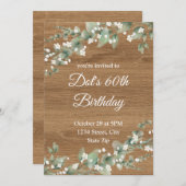 Invitation du 60e anniversaire - Verdure rustique (Devant / Derrière)