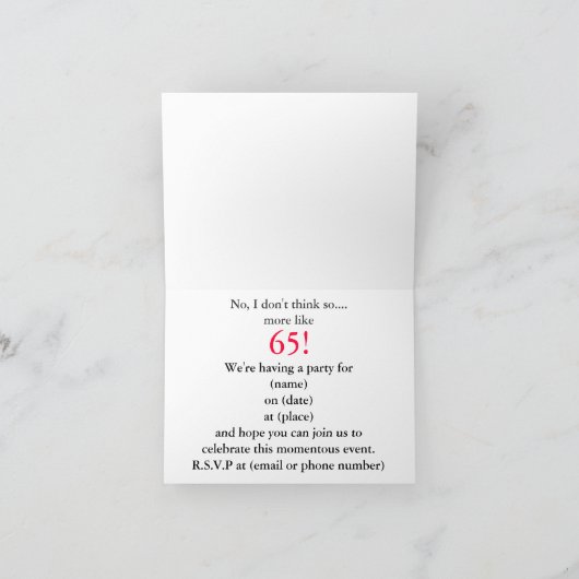 Invitation du 65e anniversaire (Intérieur)