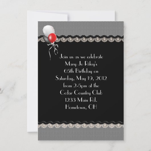 Invitation du 65e anniversaire (Dos)