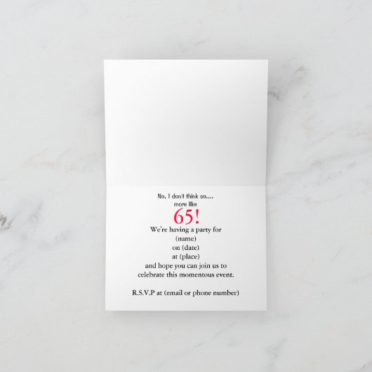 Invitation du 65e anniversaire (Intérieur)