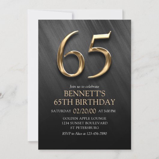 Invitation du 65e anniversaire (Devant)