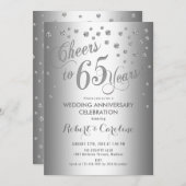 Invitation du 65e anniversaire du Mariage - Silver (Devant / Derrière)