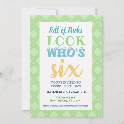 Invitation du 6e anniversaire (Devant)