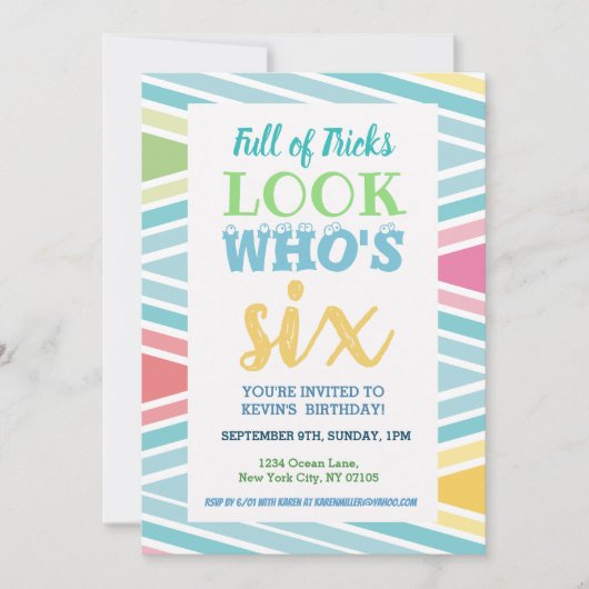 Invitation du 6e anniversaire (Devant)