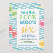 Invitation du 6e anniversaire (Devant / Derrière)