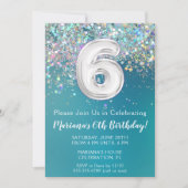 Invitation du 6e anniversaire Parties scintillant  (Devant)