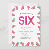 Invitation du 6e anniversaire | pastèque tropicale (Devant)