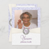 Invitation du 70e anniversaire - Lavender Damask é (Devant / Derrière)