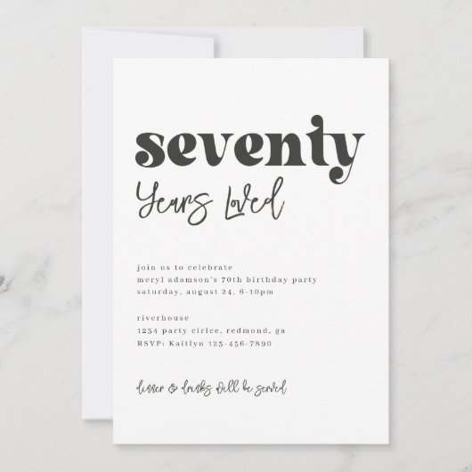 Invitation du 70e anniversaire | Photo 70e anniver (Devant)