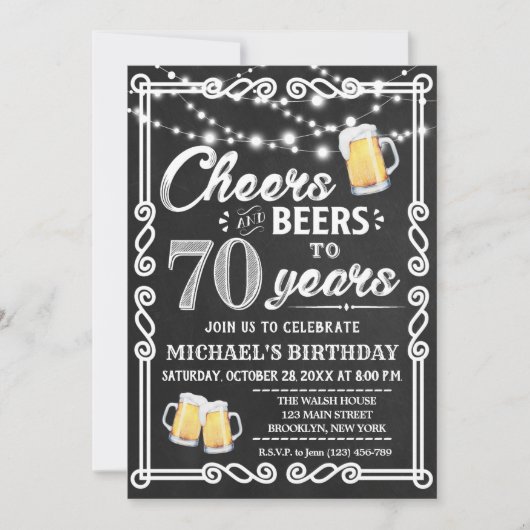 Invitation du 70e anniversaire | Salers et bières (Devant)