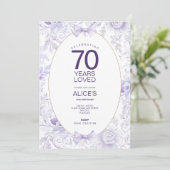 Invitation du 70e anniversaire, Vintage floral vio (Debout devant)