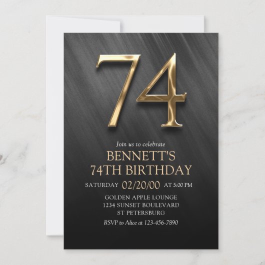 Invitation du 74e anniversaire (Devant)
