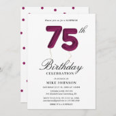 Invitation du 75e anniversaire (Devant / Derrière)