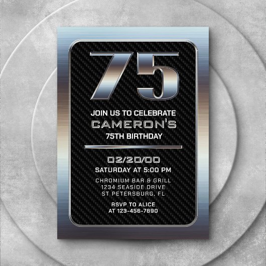 Invitation du 75e anniversaire masculin