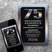 Invitation du 75e anniversaire masculin