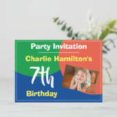 Invitation du 7e anniversaire avec photo (Debout devant)