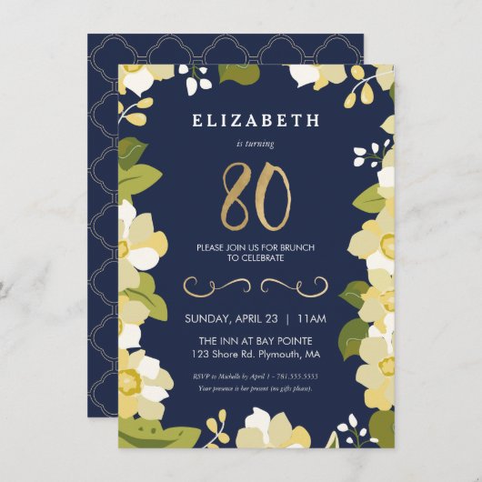 Invitation du 80e anniversaire, 80e Personnaliser (Devant / Derrière)