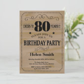 Invitation du 80e anniversaire Bois rustique (Debout devant)
